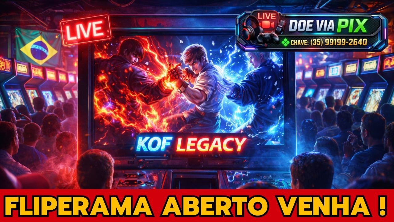 LENDAS DO FLIPERAMA AO VIVO! KOF 97 e clássicos RETRÔ no KOF Legacy #nostalgia
