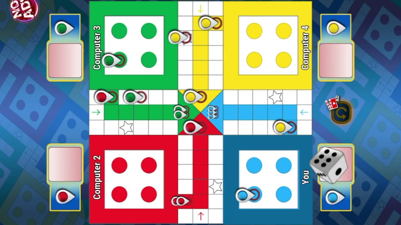 Ludo game in 4 players | Ludo King game | Player Vs Computer | Ludo king Match Win 206