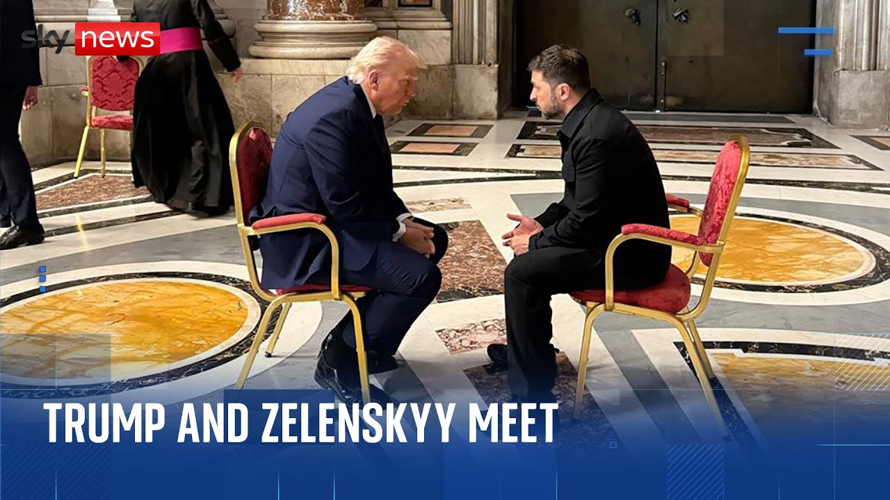 Donald Trump and Volodymyr Zelenskyy meet in St Peter's Basilica