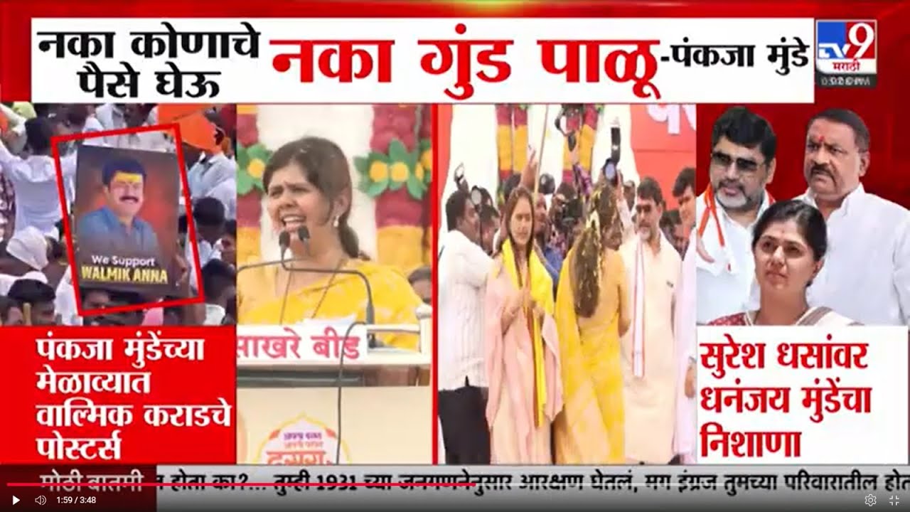 Pankaja Munde | नका कोणाचे पैसे घेऊ, नका गुंड पाळू - पंकजा मुंडे