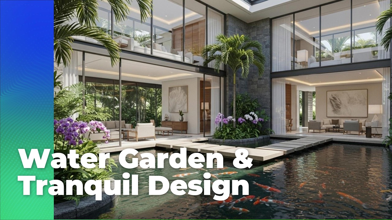 Stunning House Design with Serene Fish Pond: Ultimate Bliss!