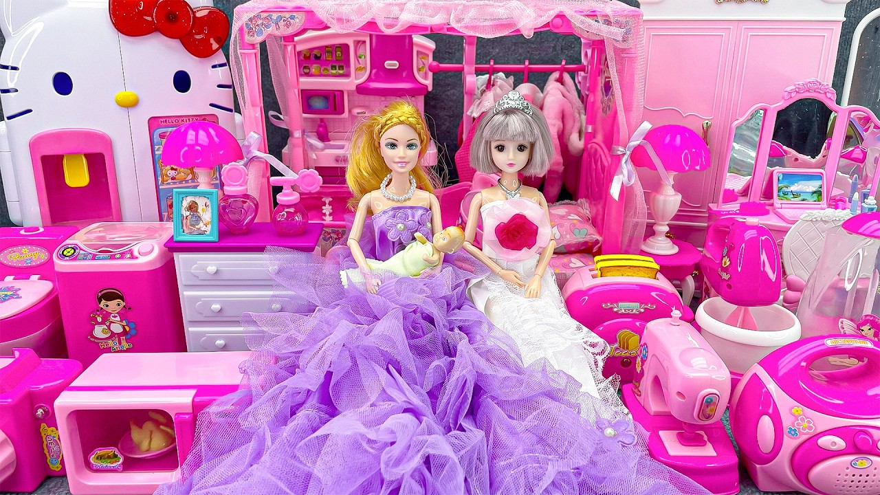 19 Minutes Satisfying With Unboxing Barbie Princess Wedding Dress Up Playset Review Toys｜ASMR