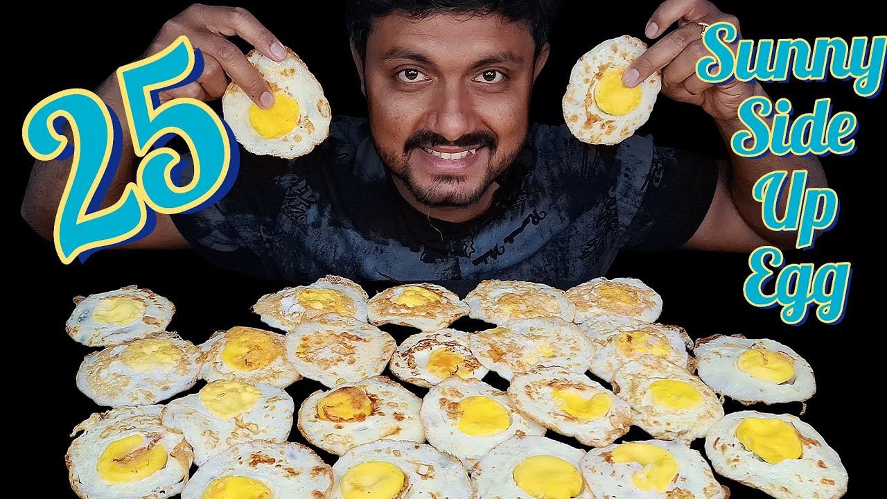 25 Egg poach / Sunny side up egg poach eating challenge 