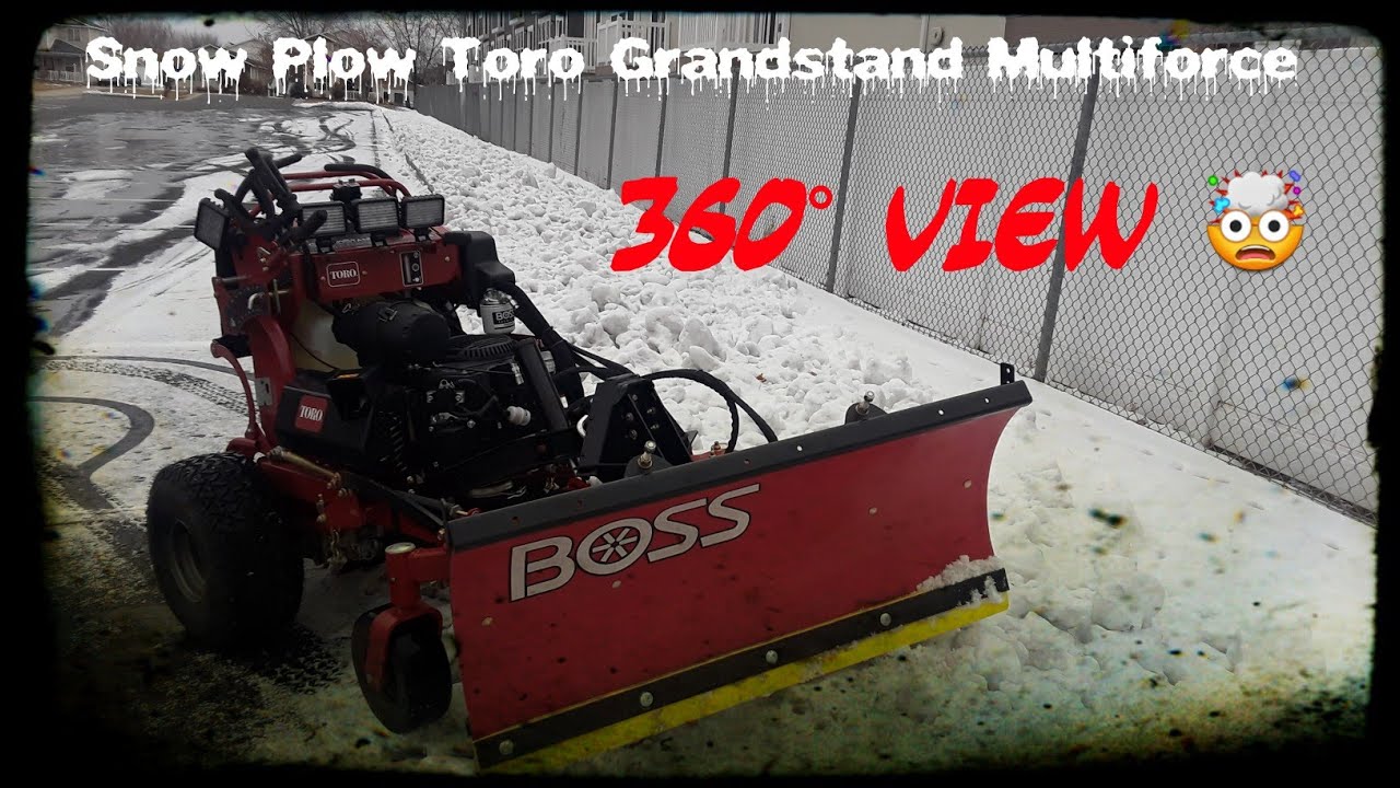 Toro Grandstand Multi-FORCE machine + Boss Snow Plow 💪 Very Easy way to push Snow!!!