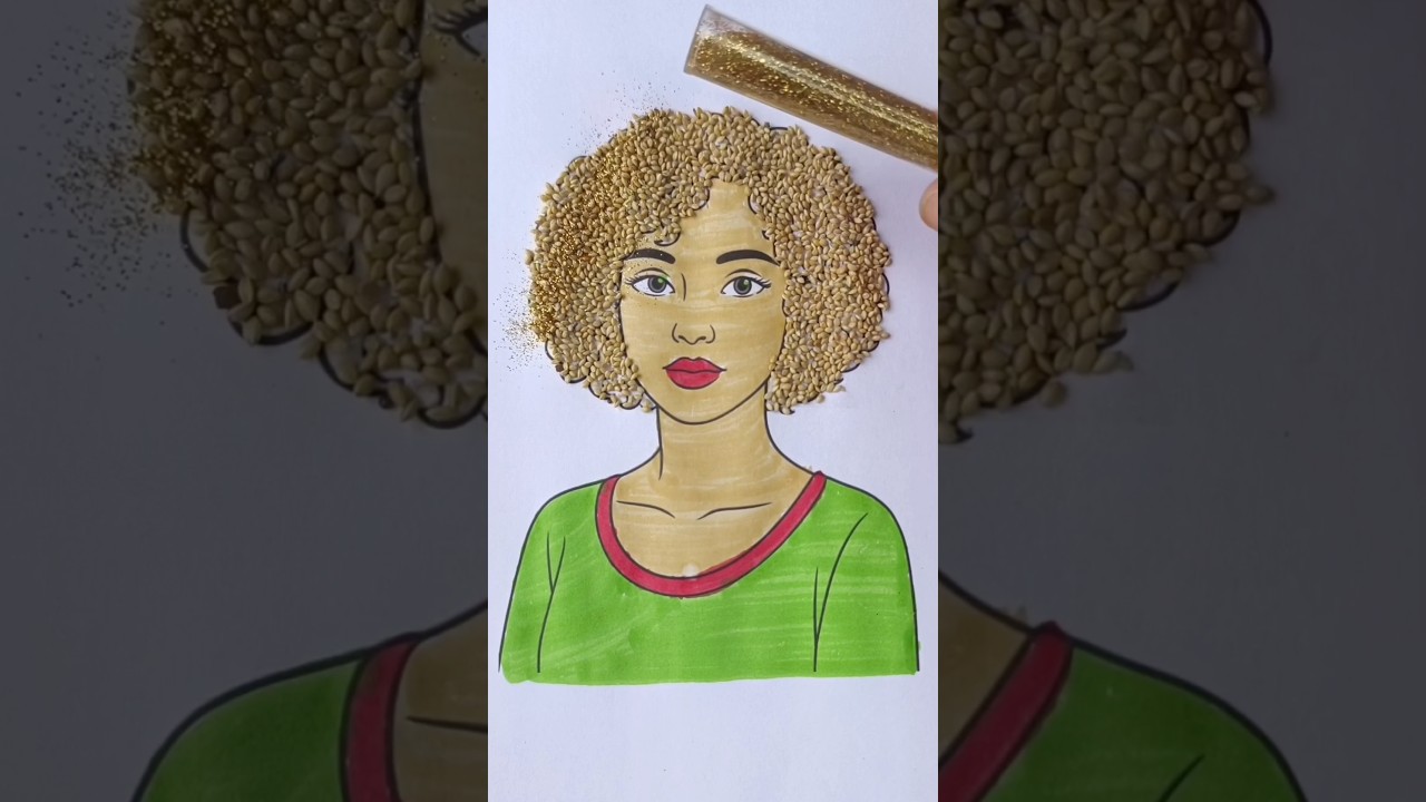 DIY Creative Hair style drawing For kids ✨ Art 😱 #ytshorts #art #kidsart #diy   #trending