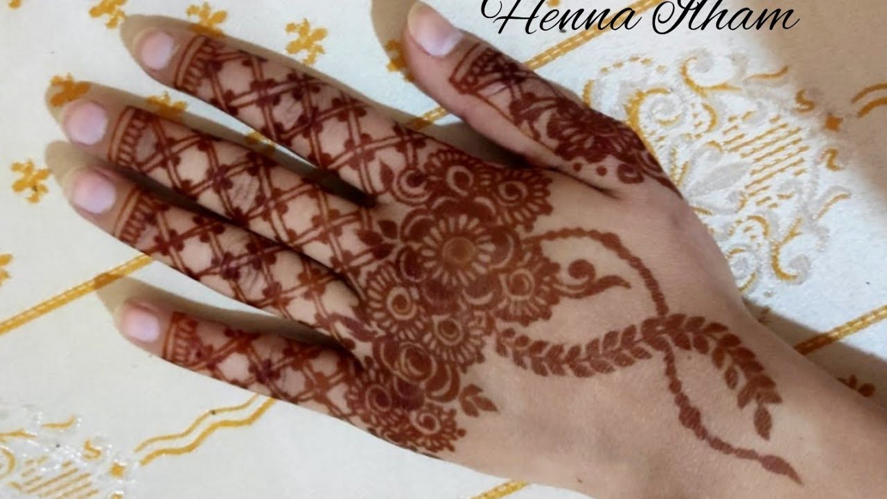 نقش حناء هندي نقش شبكة على أصابع ليوم العيد😍♥️