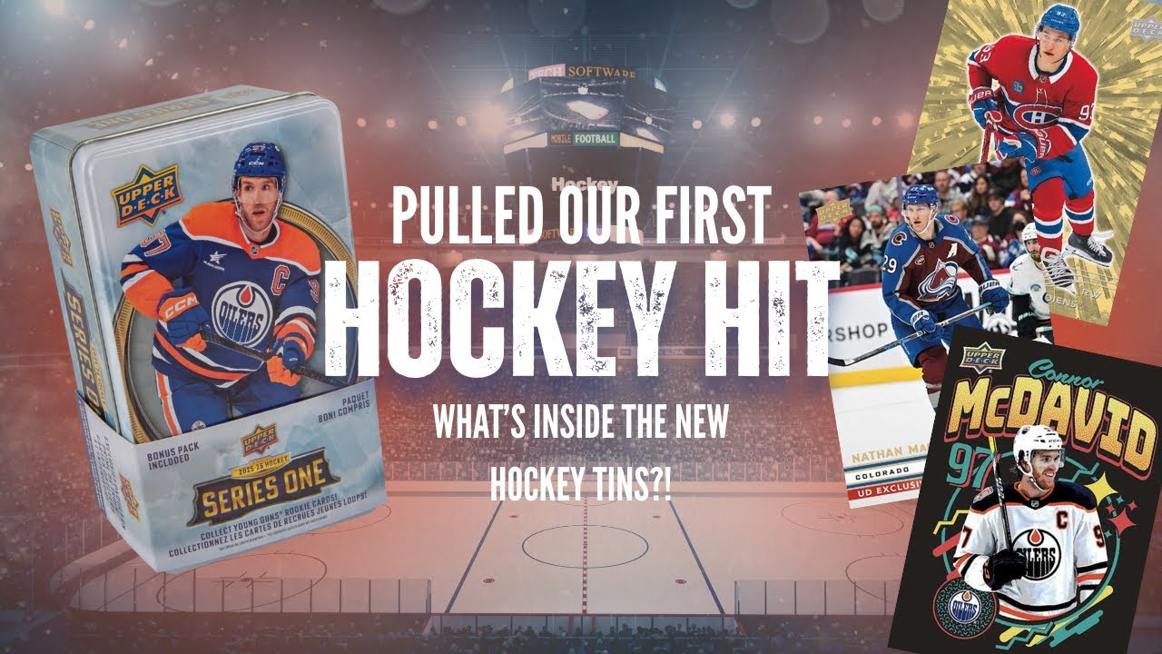 What is Inside the NEW Hockey Tins?!HUGE PULLS 🤯 2025 Upper Deck Series 1 Hockey Tin