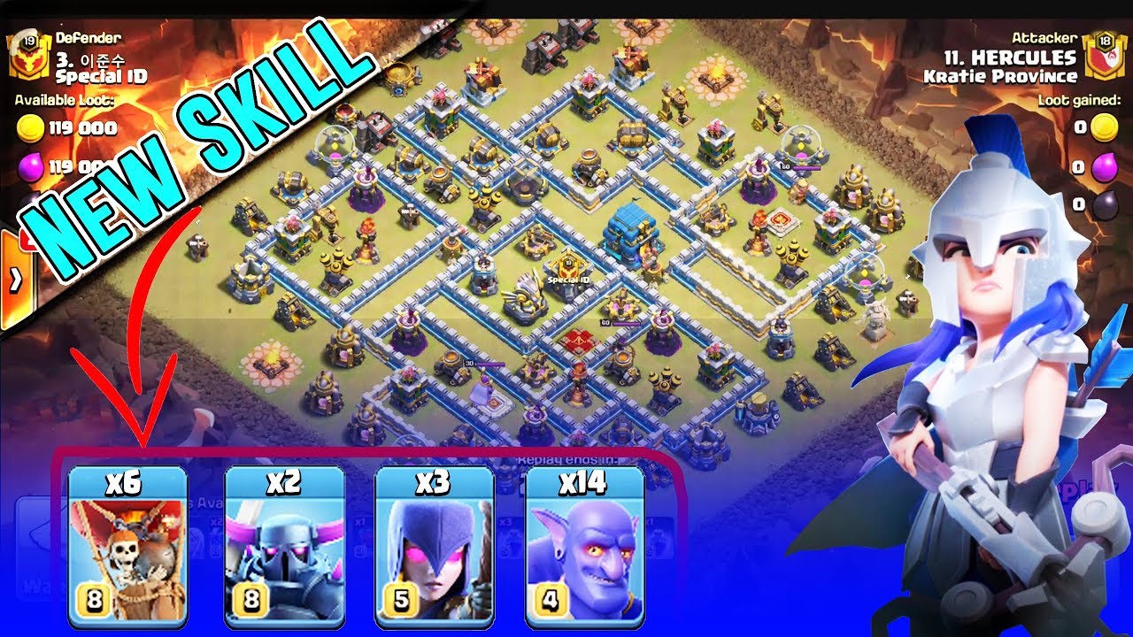 NEW SKILL 2019!! QUEEN WALK+LOONBOWIPE - DESTROY TH12 3-STAR ( Clash of Clans )