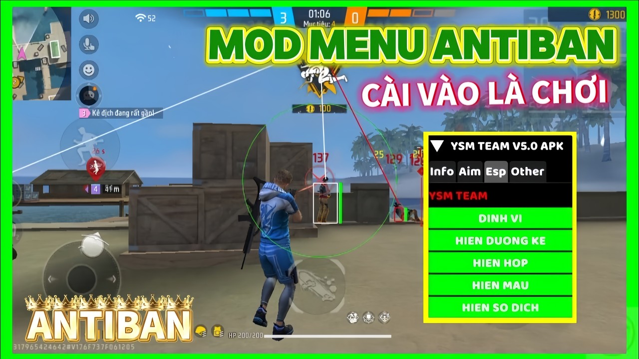 Hack FF OB53 | Mod Menu Android Auto Headshot Mới Nhất, Aimbot, Định Vị ESP, Antiban 100%