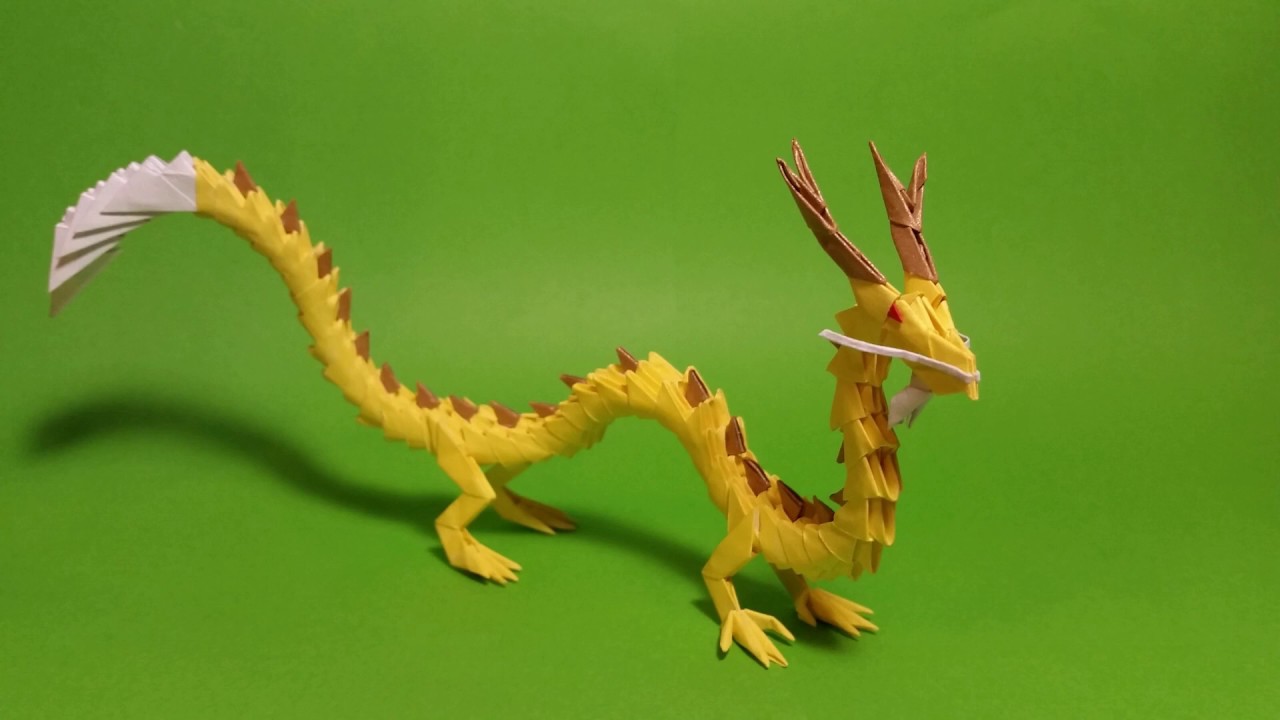 3D Origami Eastern Dragon tutorial