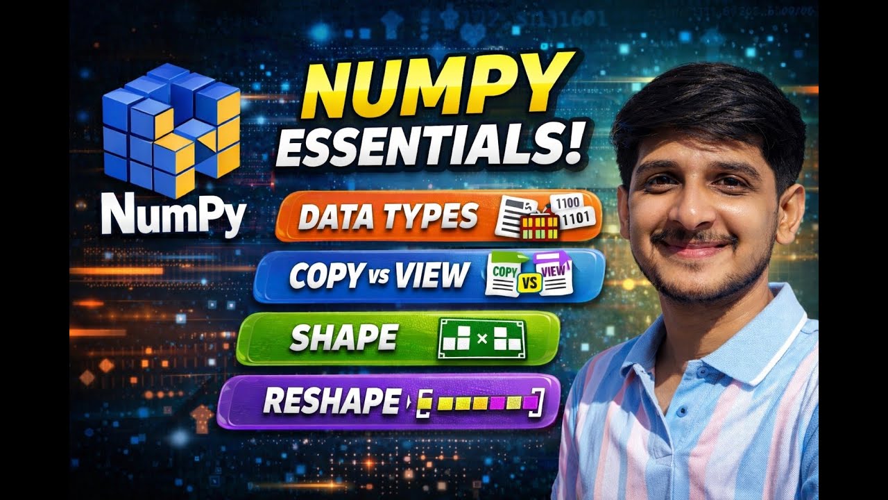 NumPy Essentials: DataTypes, Copy vs View, Shape & Reshape