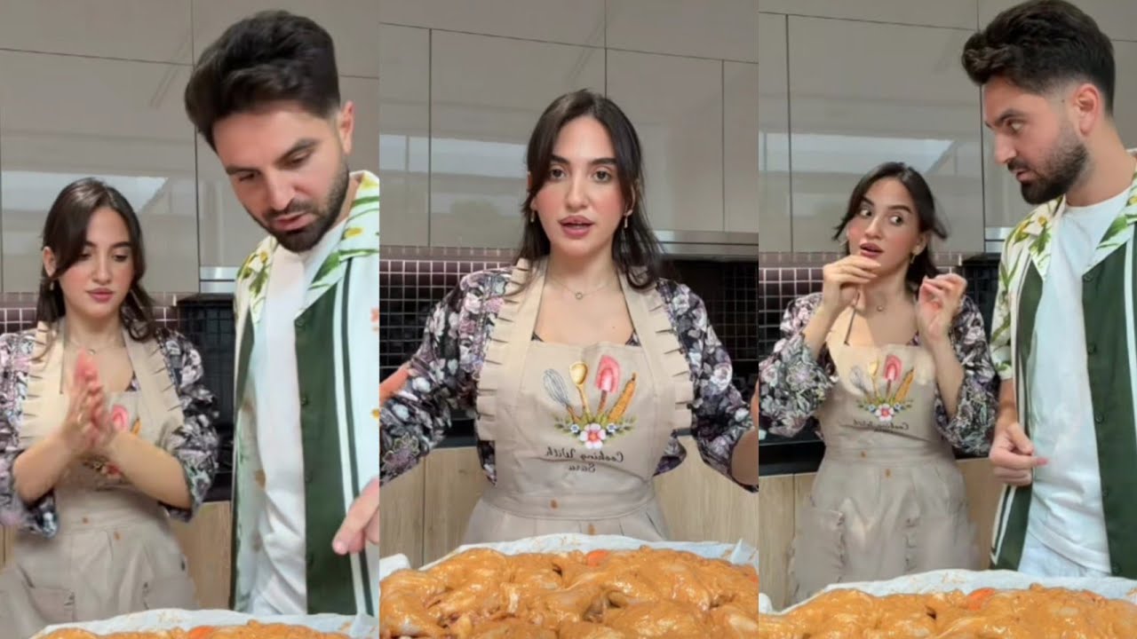 غيث وسارة ❤️  سارة وطبخة رمضان اليوم تتبيلة دجاج وخضار بالفرن