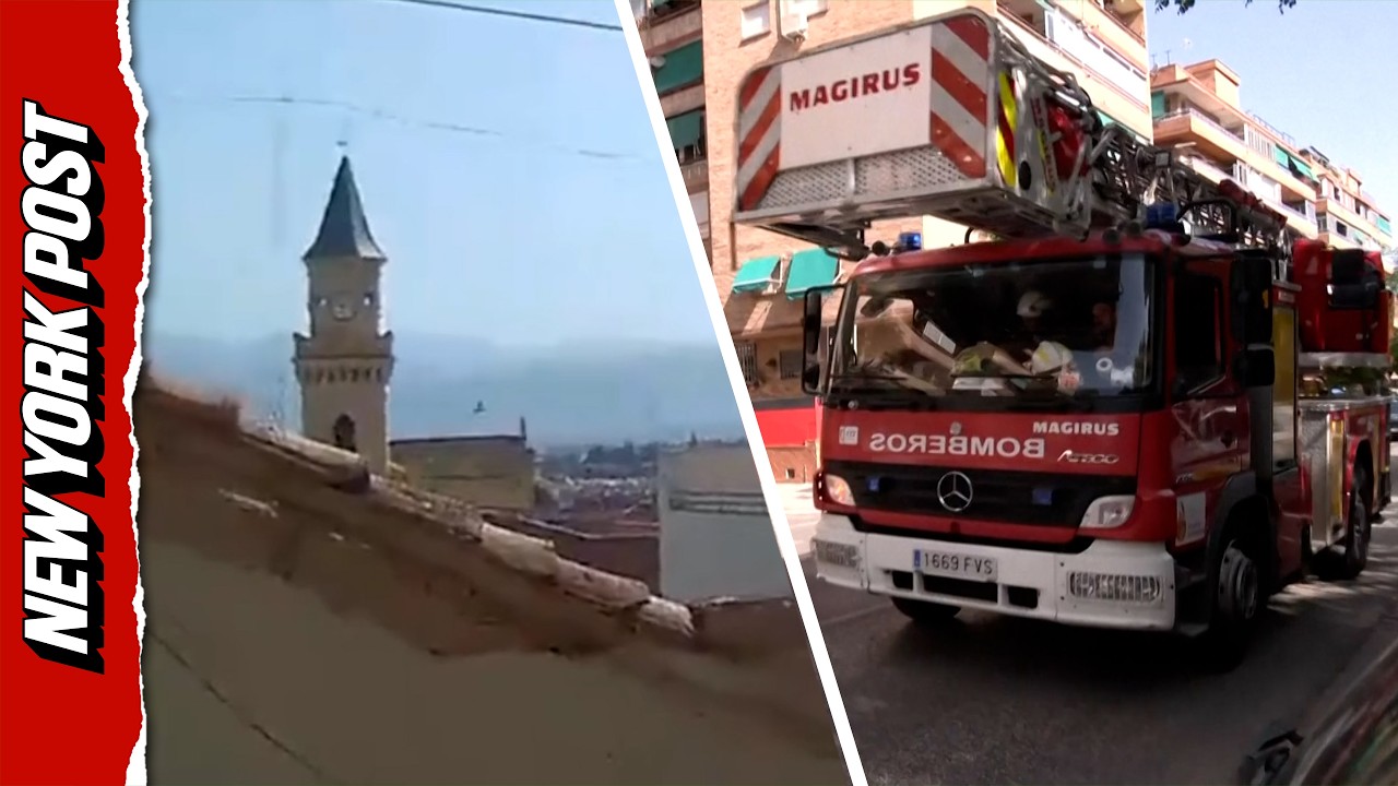 Security Camera Captures Moment Earthquake Tremor Shakes Granada, Spain