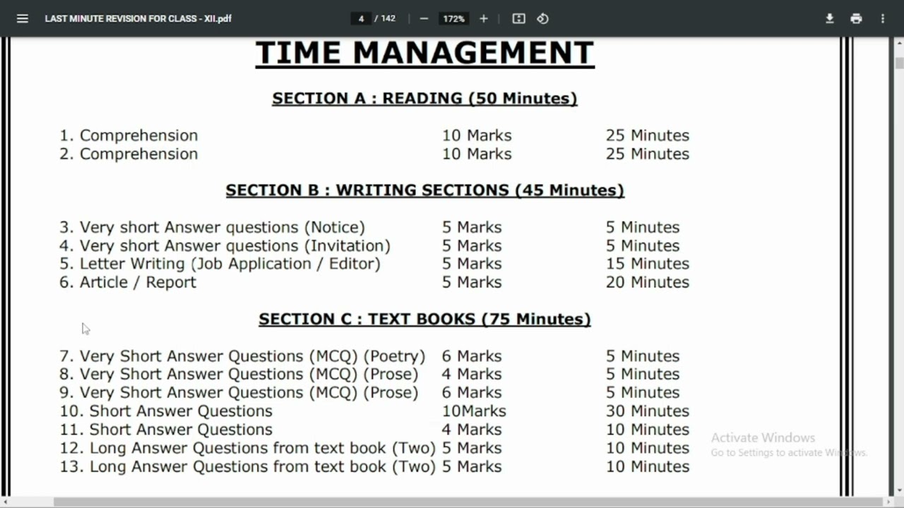 English Exam Tips & Trick & Time Management CBSE Board Exam 2023