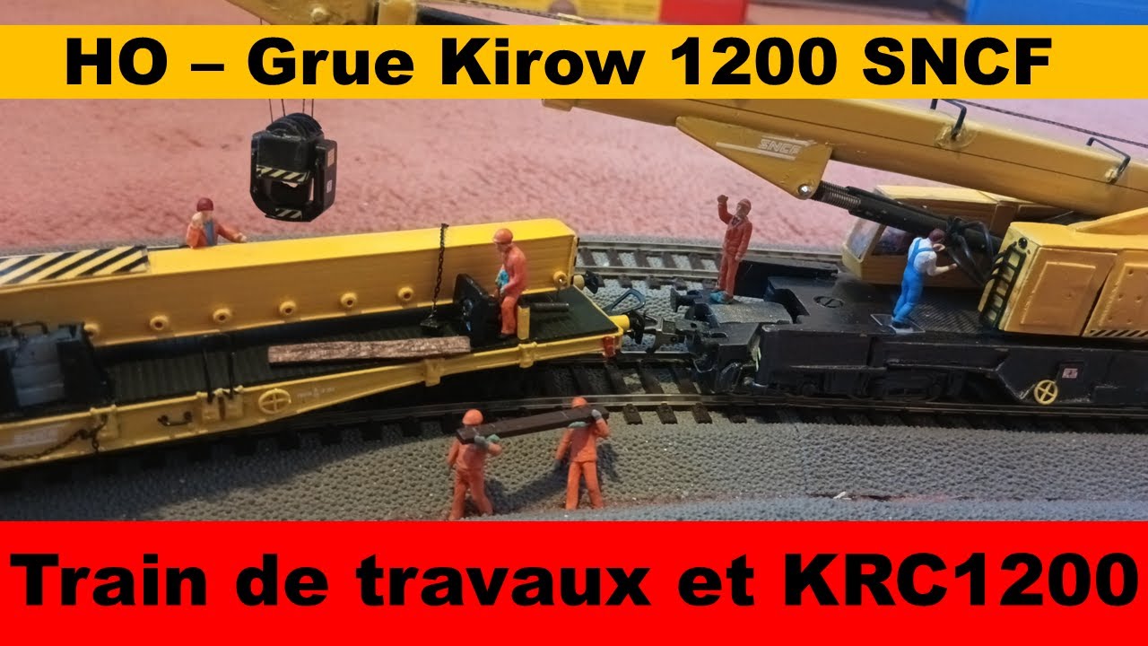 Train de travaux avec Grue Kirow KRC 1210 motorisée et numérisée - Prototype n°1 en HO