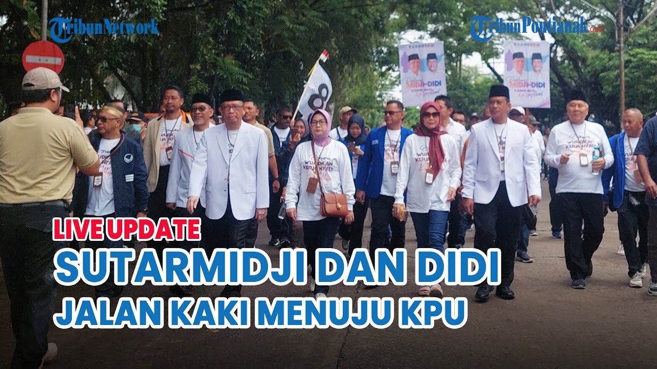 🔴 Sutarmidji dan Didi Haryono Jalan Kaki Menuju KPU Kalbar Untuk Daftar pada Pilkada 2024