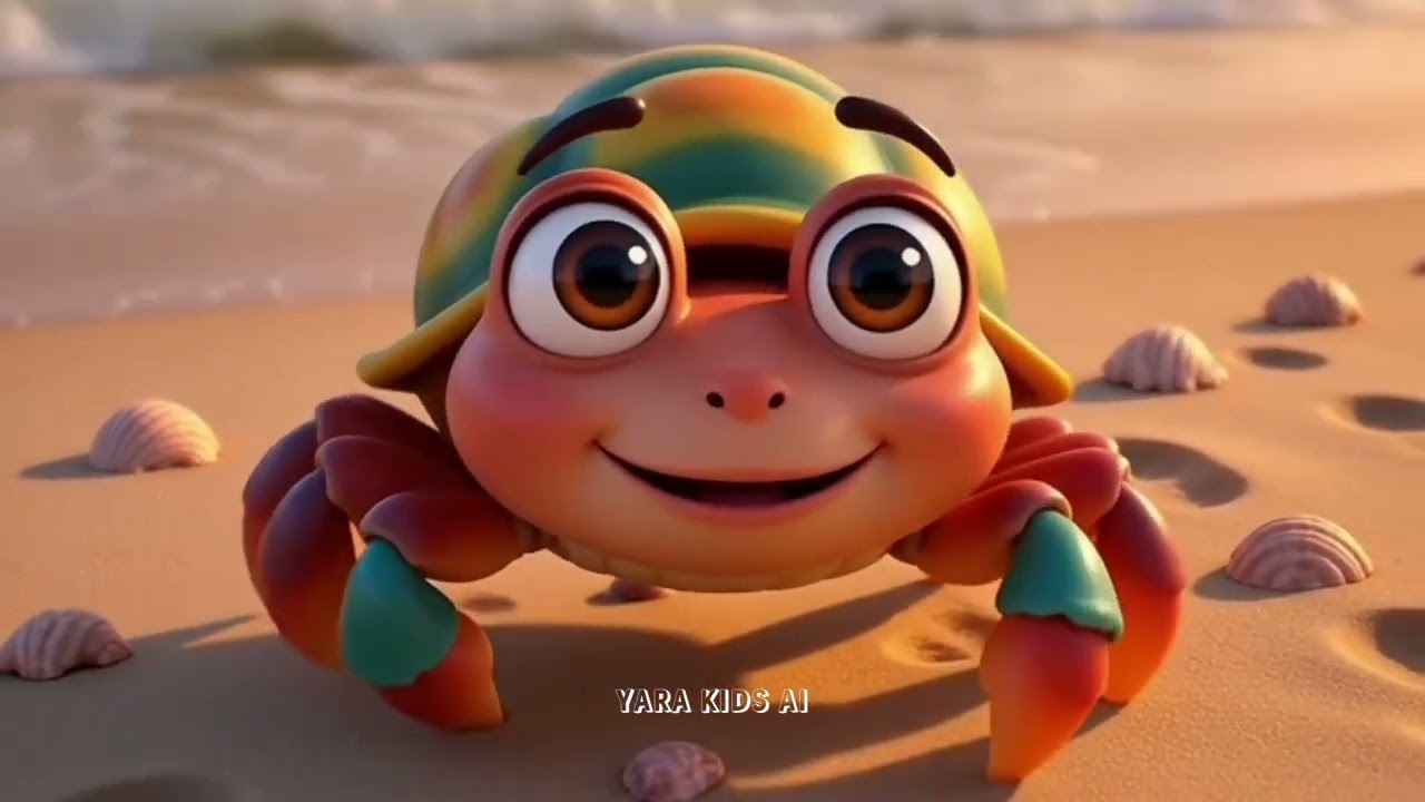 Cute Little Crab🦀 Walking On The Beach🏖️ | Kids Animation video 