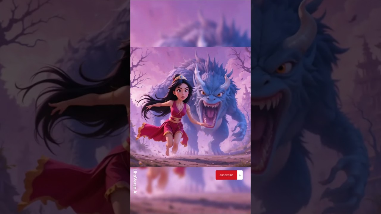 Disney Princess Run Away From Big Monster