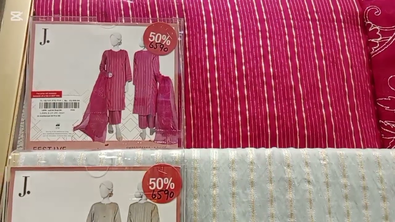 j. Junaid Jamshed 40/50% off Lawn Embroidery printed collection new article unstitched 3 peace #