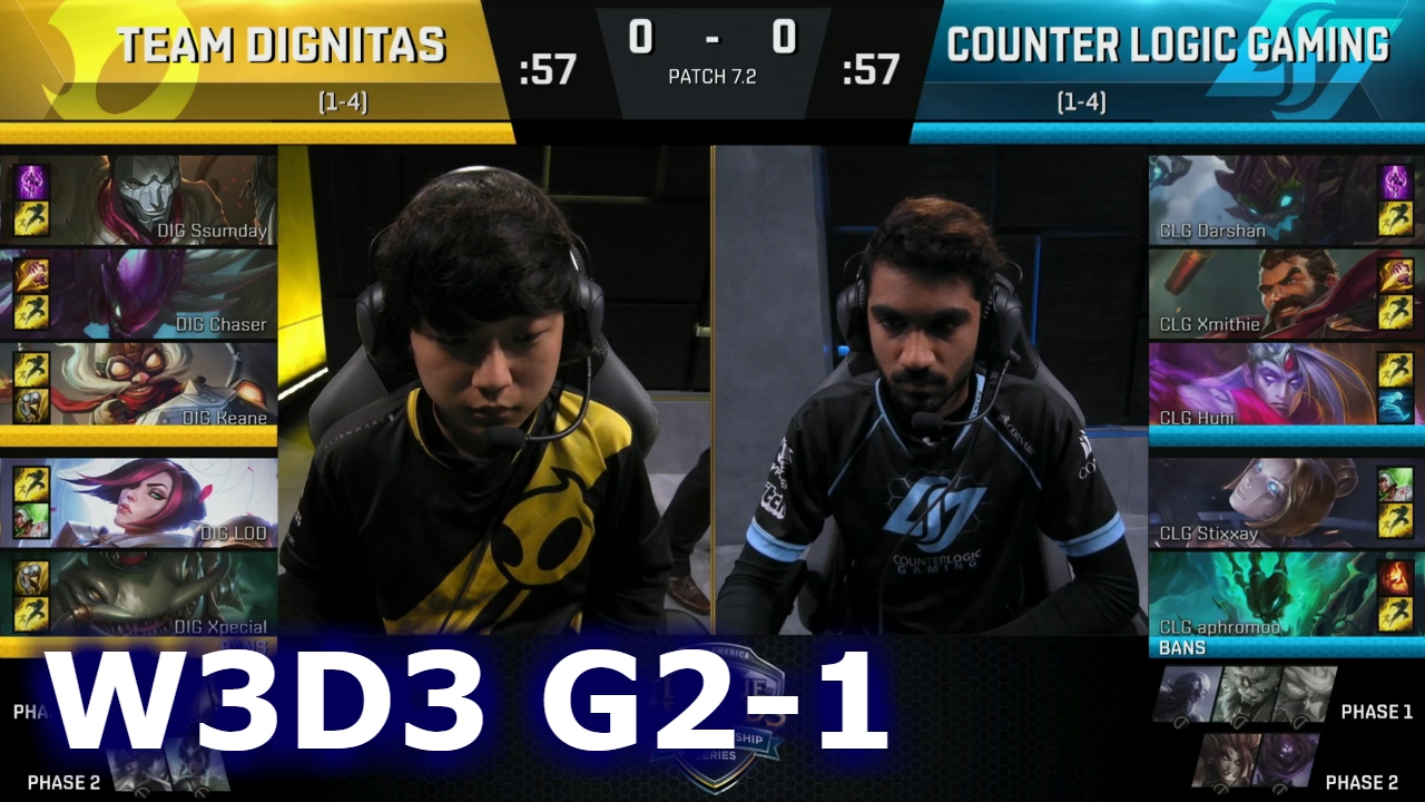 Dignitas vs CLG Game 1 | S7 NA LCS Spring 2017 Week 3 Day 3 | DIG cs CLG G1 W3D3