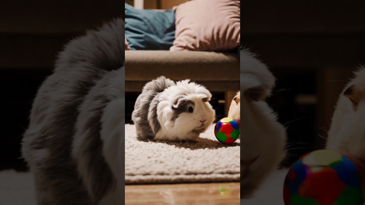 Guinea Pig World Cup: Fluffy vs Zeus in the Ultimate Ball Showdown! 🐹⚽ #football  #footy  #ball game