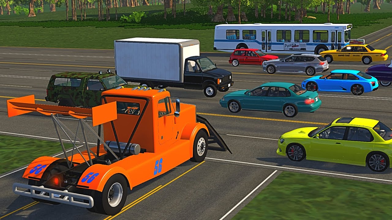 BeamNG.drive - High Speed into Dangerous Traffic Intersection