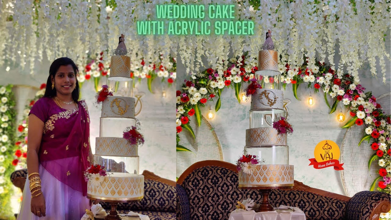 7 Tier Wedding Cake with Acrylic Spacer | 7Tier Wedding Cake #cakeideas #weddingcake #cakedecorating