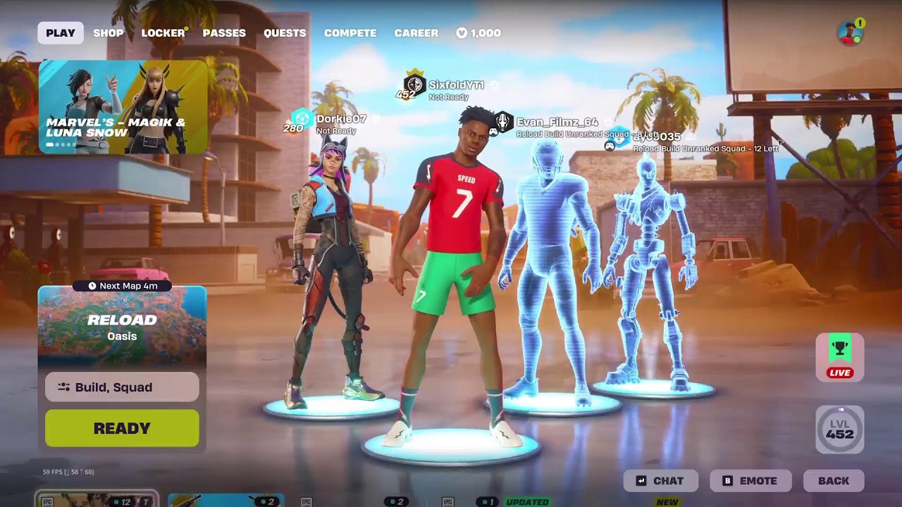 Playing Fortnite with subs