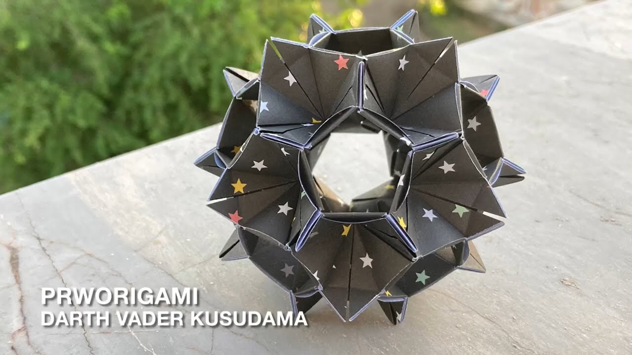 Darth Vader Kusudama - PrwOrigami Folding Tutorial 【くす玉・折り紙】