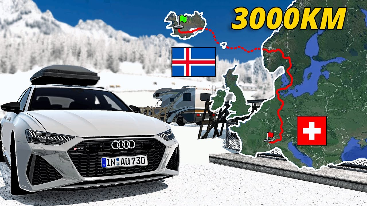 ETS2 Longest Winter Road Trip - Iceland to Switzerland | Euro Truck Simulator 2