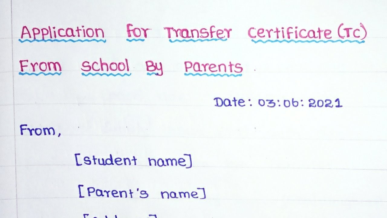 Application for Transfer certificate ( TC) from school by parents ll jsj jesy education