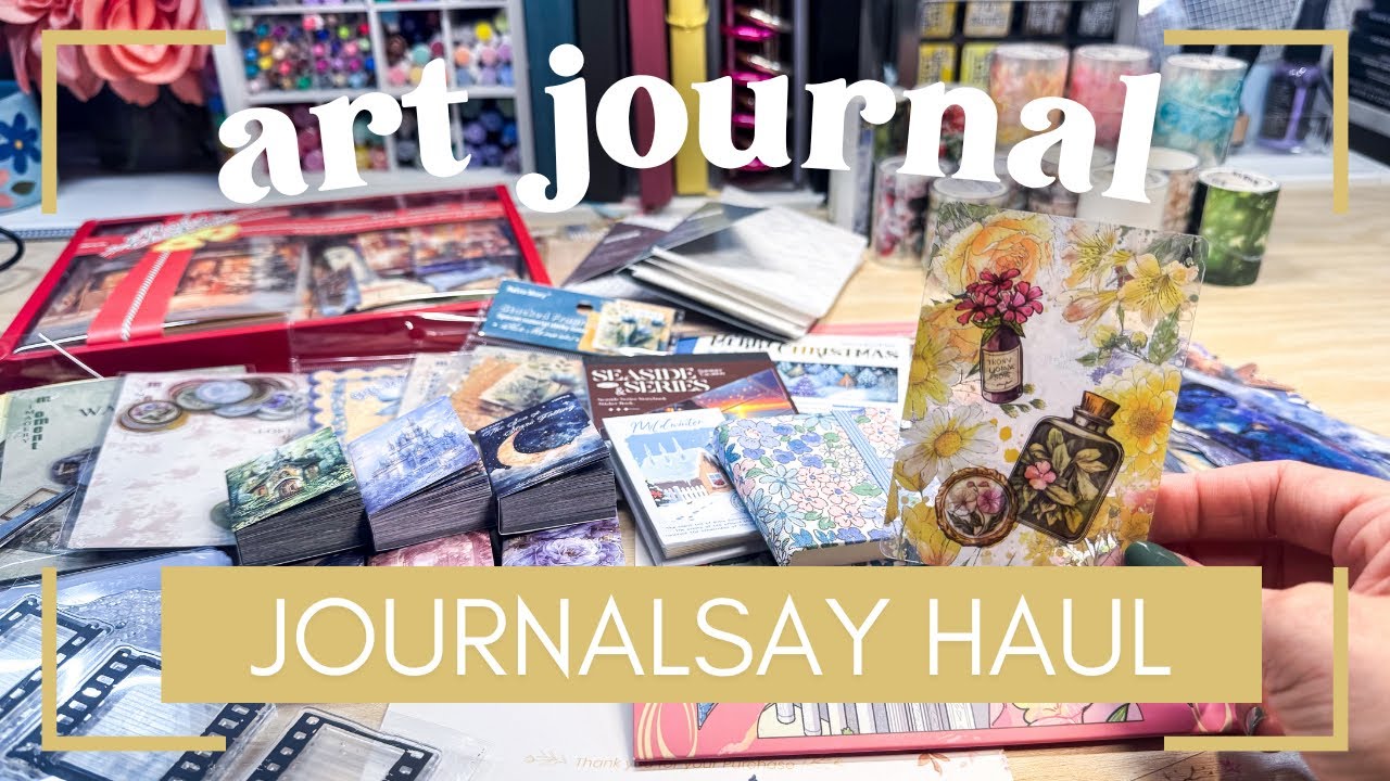 Unboxing a HUGE Journalsay Haul and creating Mini Art Journal Playing Cards!