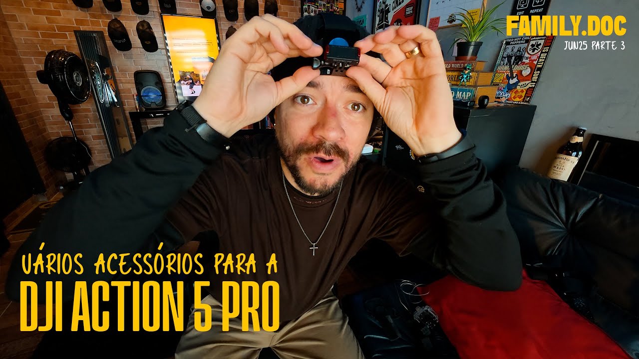 Vários acessórios para a DJI ACTION 5 PRO! Rotina do Filmmaker - JUN25 Parte 3 | FAMILY.DOC