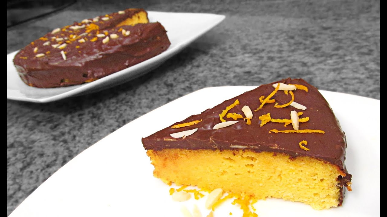 Pastel de Naranja Almendras y Chocolate