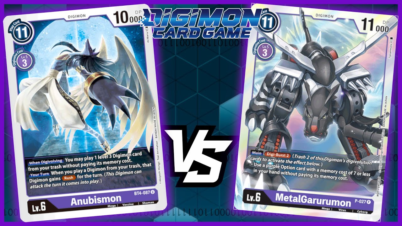 MetalGarurumon/Plutomon Control VS Anubismon Purple | Digimon TCG BT5 Format