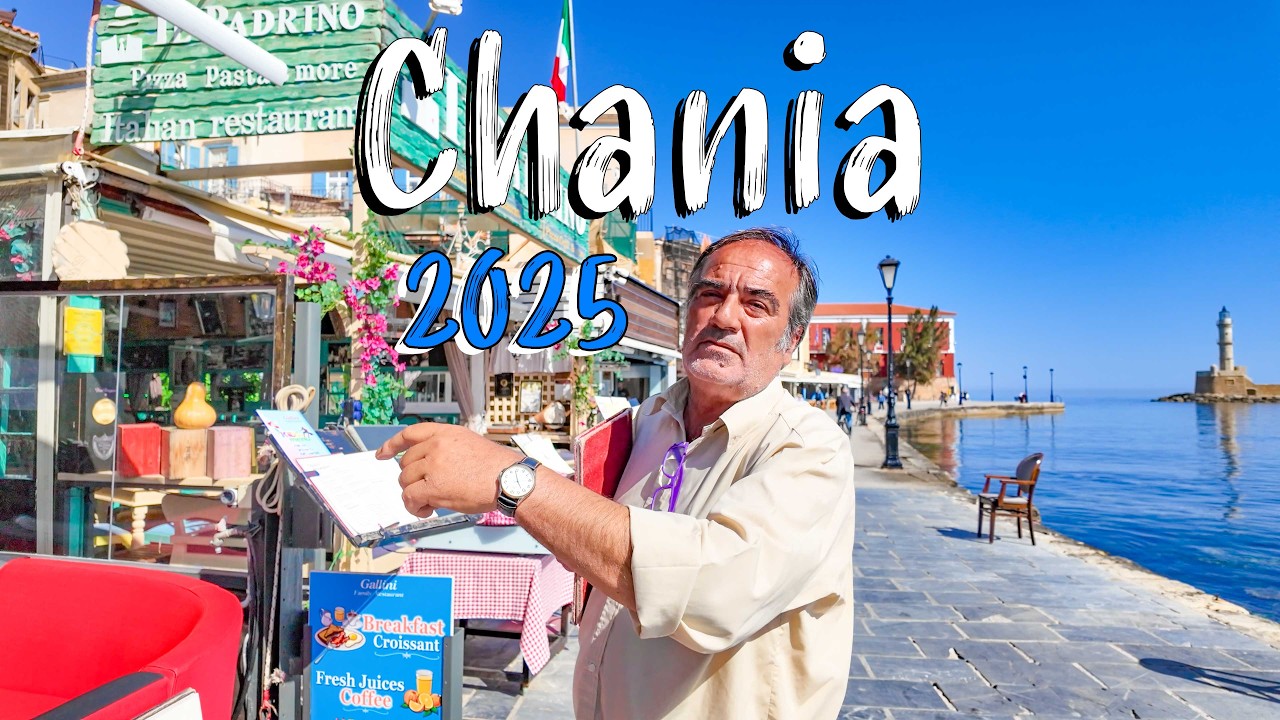 Chania Crete, walking tour 4K, Greece travel guide 2025