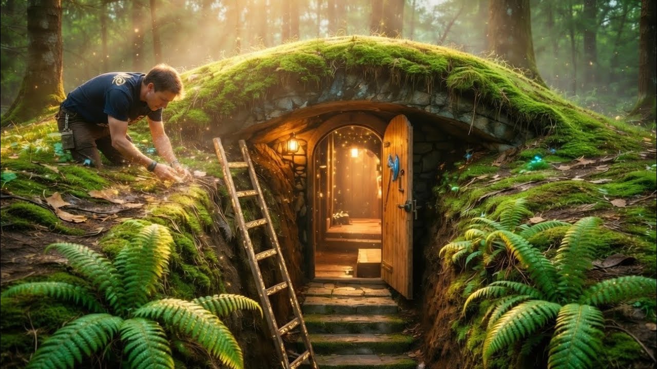 Build a Secret Underground Stone House in the Forest | Warm Hidden Survival Shelter in the Wild