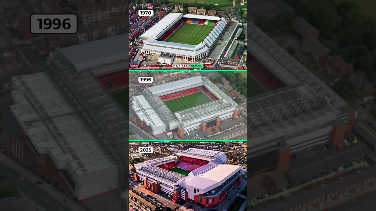 🏟️ Anfield Through Time 🔥 #football #liverpool #premierleague