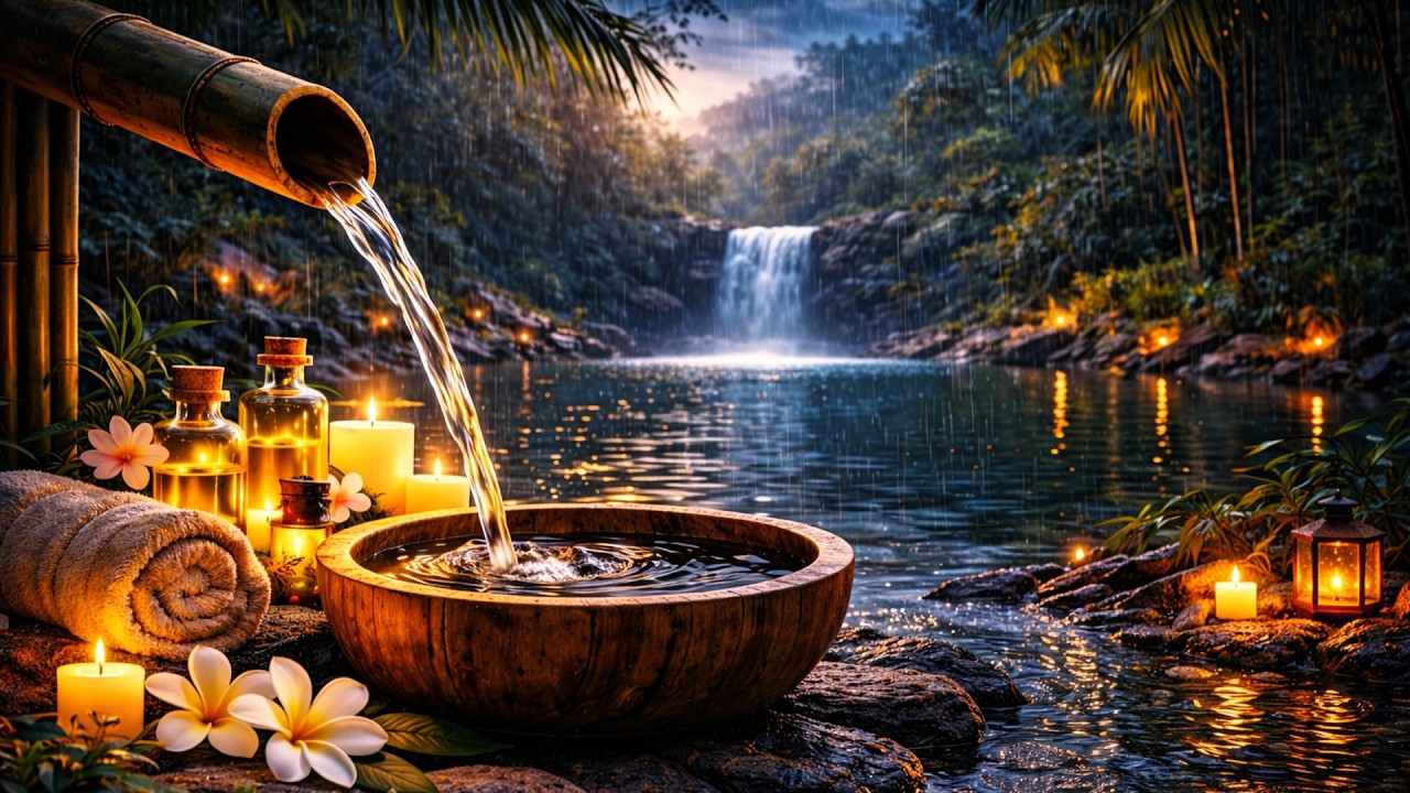 Deep Sleep Music 💤 (No Ads) • Spa🍀+ Relaxing music Piano • Meditation, Soothing Water Sounds