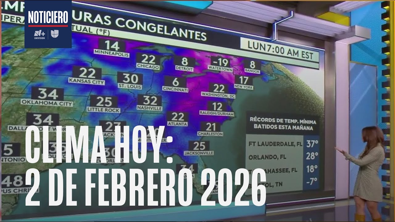 Pron&oacute;stico del clima hoy lunes 2 de febrero 2026: Fr&iacute;o hist&oacute;rico: Miami con r&eacute;cord de 117 a&ntilde;os
