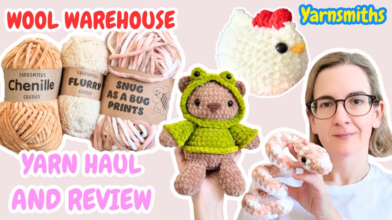 Yarnsmiths Yarn Haul & Review | Testing Wool Warehouse in House Brand Yarn | Nooks Hooks Hoodie Bear