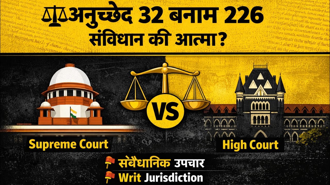 अनुच्छेद 32 और 226 का क्षेत्राधिकार 🔥 | Supreme Court vs High Court | Judicial Review Explained