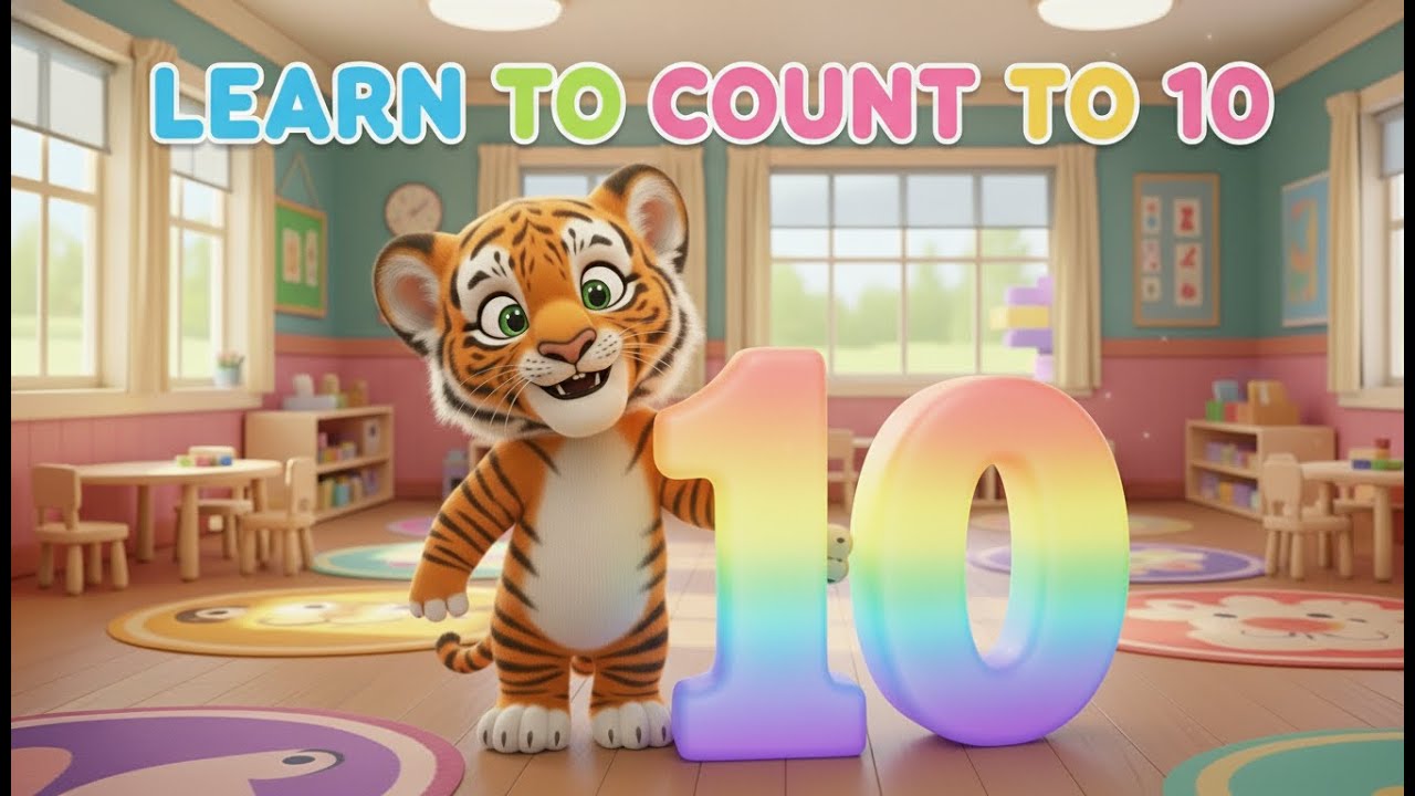 Count to 10 with Stripes! 🐯 | Fun Counting Song for Kids | Tiny Paws Academy
