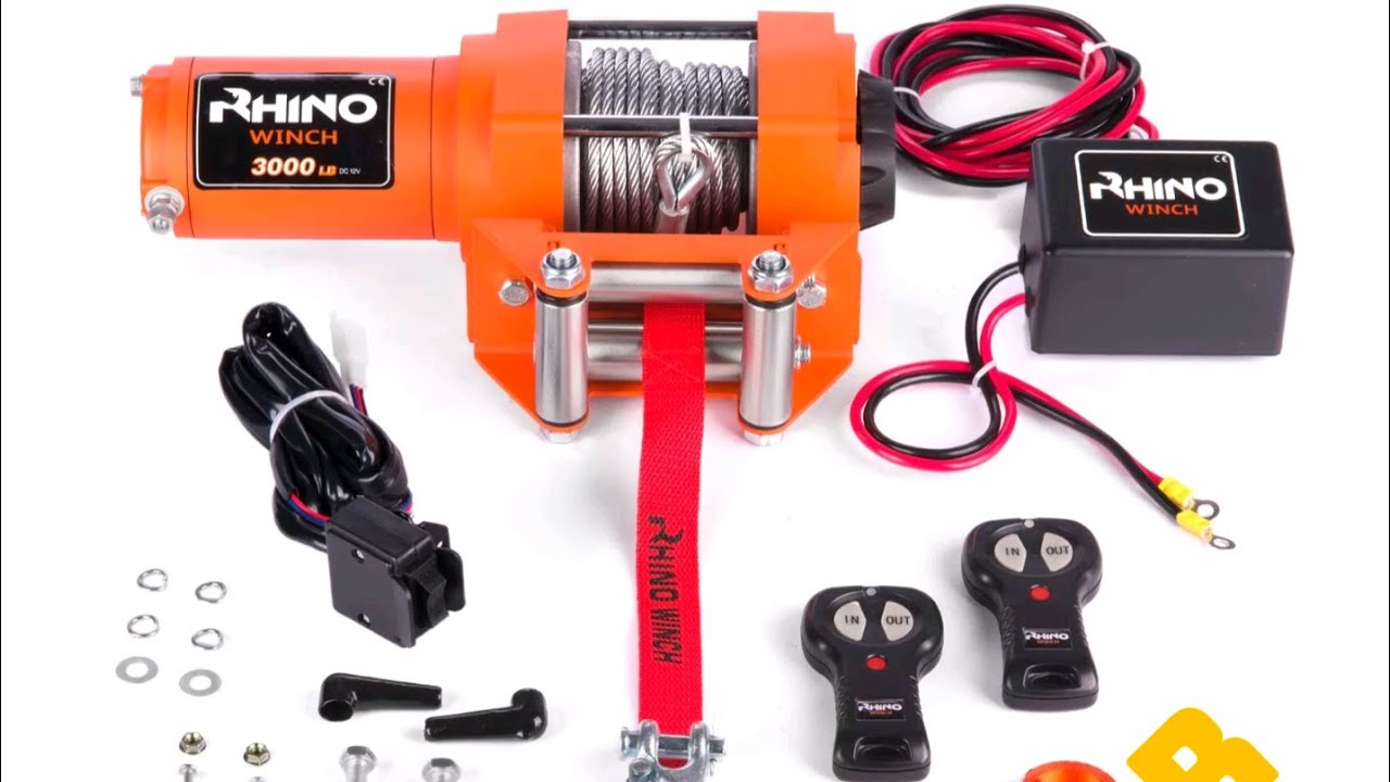 rhino 3000 lb orange winch unboxing and fit review good buy or money waste...