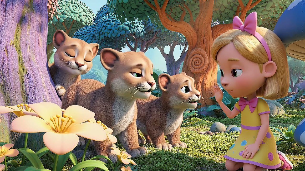 Cinco Pequeños Pumas Cazan, Cazan, Cazan | Canciones y Rimas para Niños