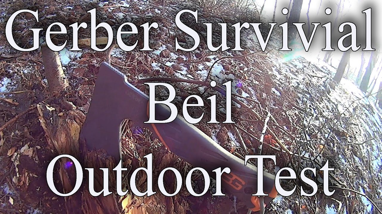 Gerber Survival Beil Outdoor Test