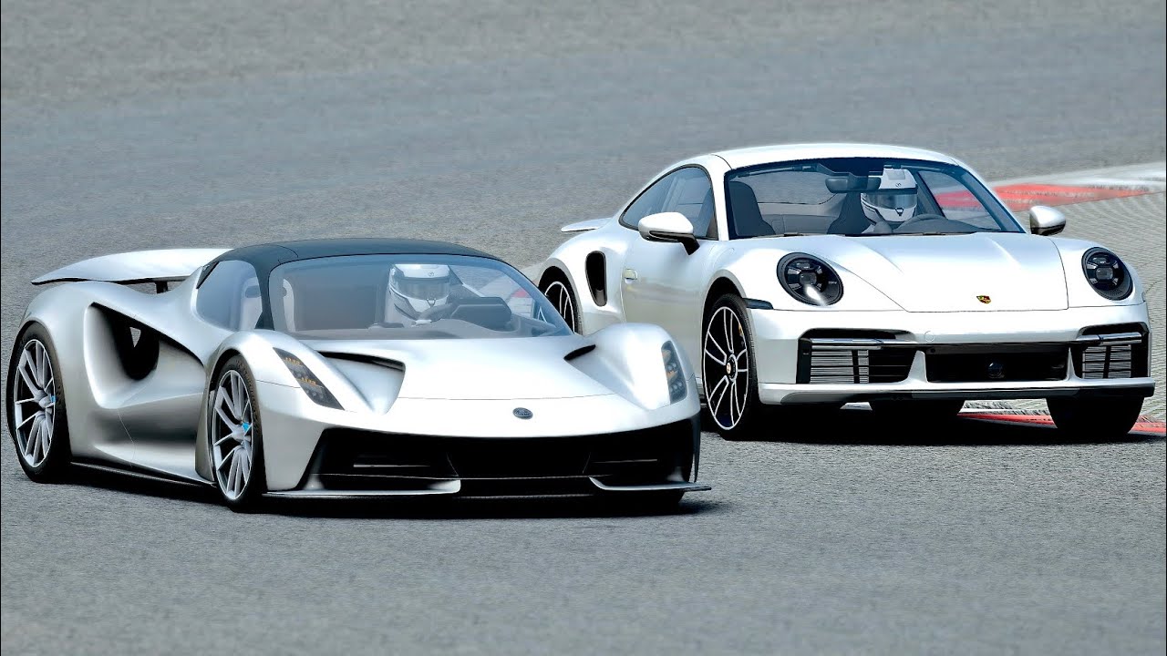 Lotus Evija vs Porsche 992 Turbo S 2021 at Nurburgring GP