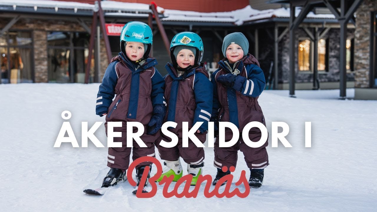 I Branäs med barnen - Trillingarna åker skidor och Emma gör volter!