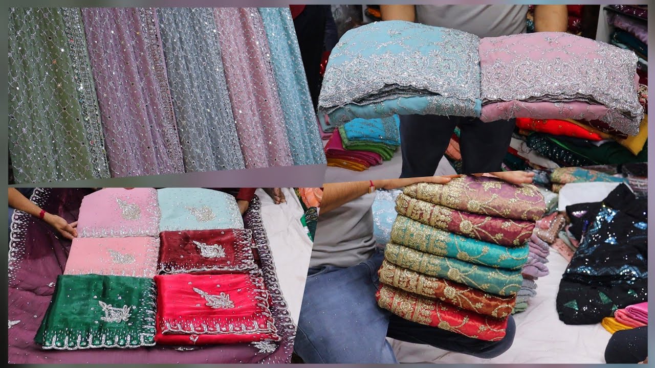 Heavy Heavy mirror stone work Designer Sarees ஒரே விலையில் Rs.1500
