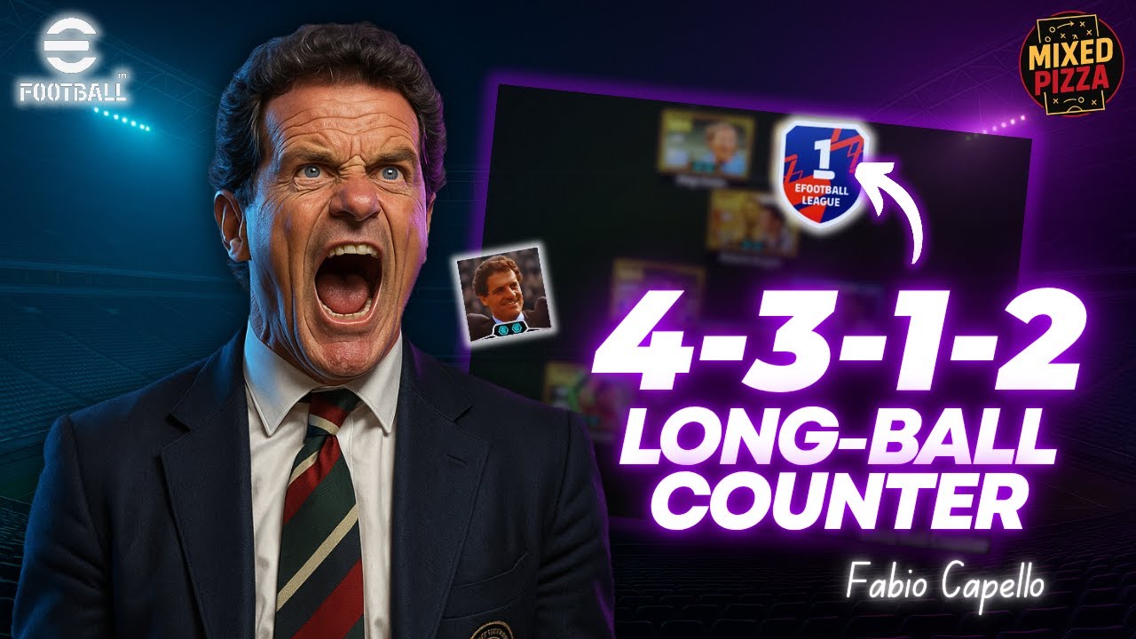Тактика длинных контратак Фабио Капелло 4-3-1-2 в eFootball™ 2026 | Настройка и игровой процесс
